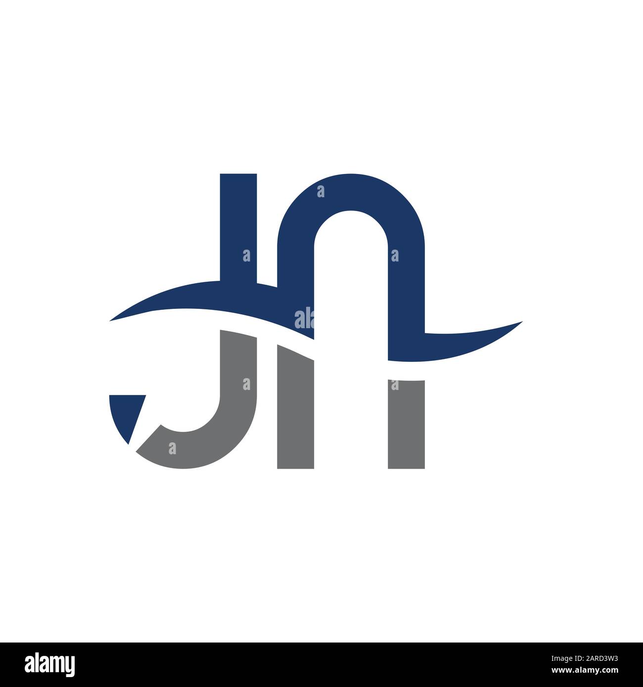 Modèle vectoriel de conception de logo lettre JN. Illustration Vectorielle Jn Linked Letter Design Initiale Illustration de Vecteur