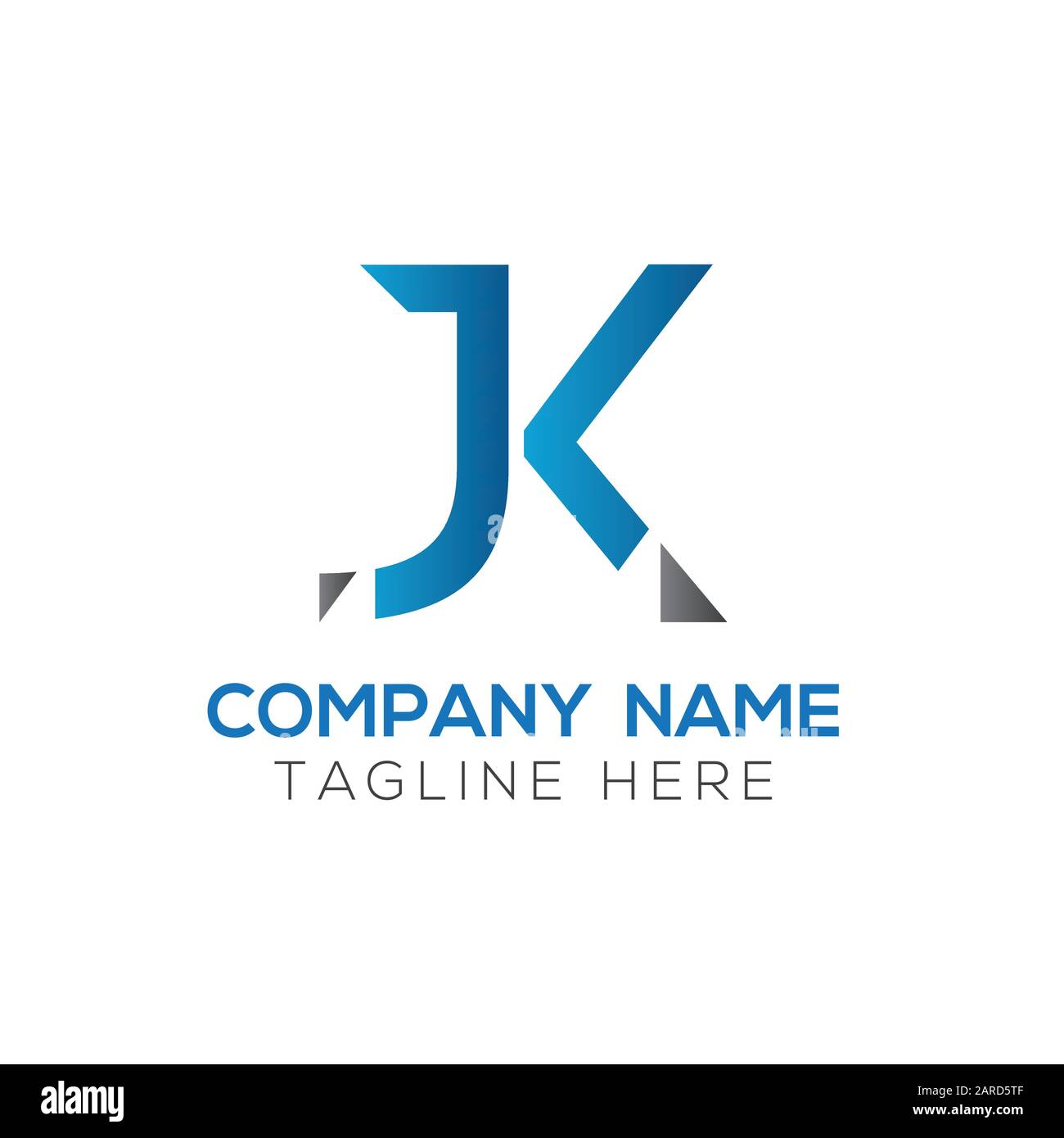 Modèle vectoriel de conception de logo lettre JK. Illustration Vectorielle Jk Linked Letter Design Initiale Illustration de Vecteur