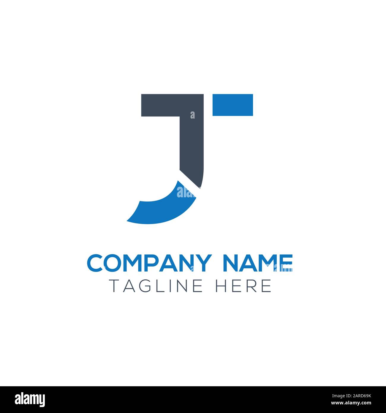 Modèle vectoriel de conception de logo lettre JT. Illustration Vectorielle Jt Linked Letter Design Initiale Illustration de Vecteur