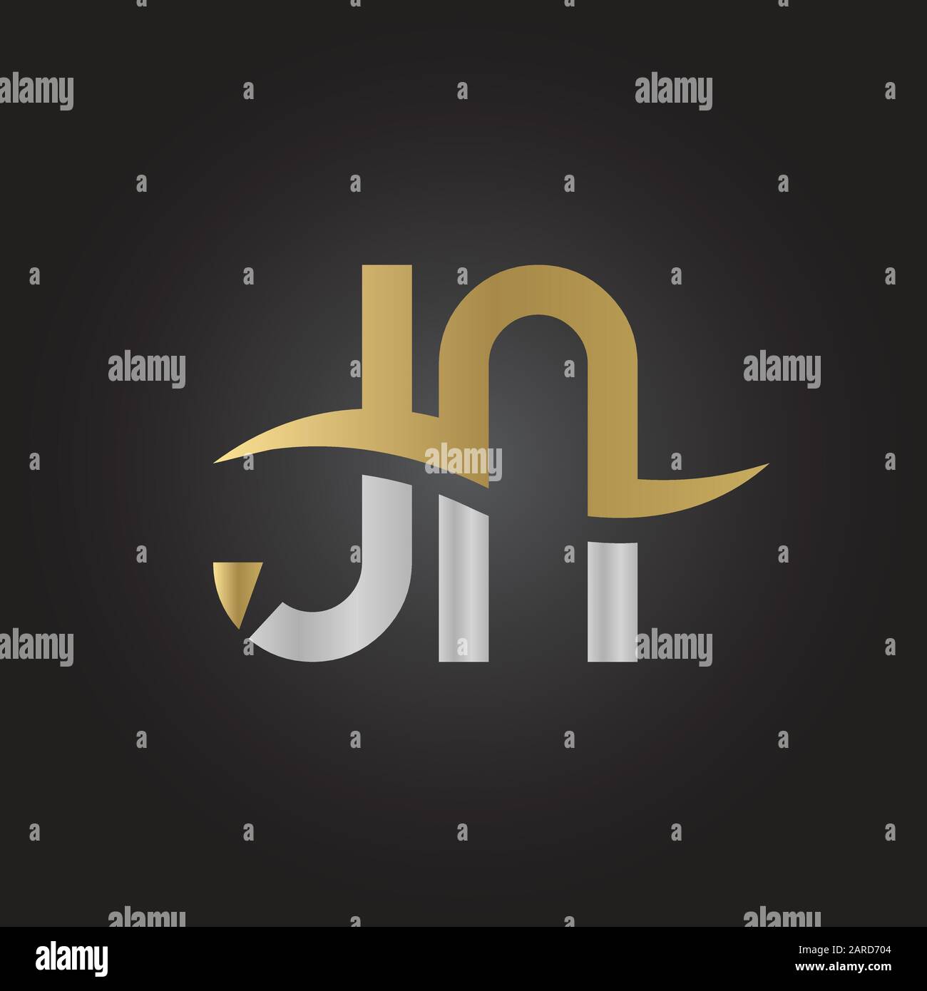 Modèle vectoriel de conception de logo lettre JN. Illustration Vectorielle Jn Linked Letter Design Initiale Illustration de Vecteur