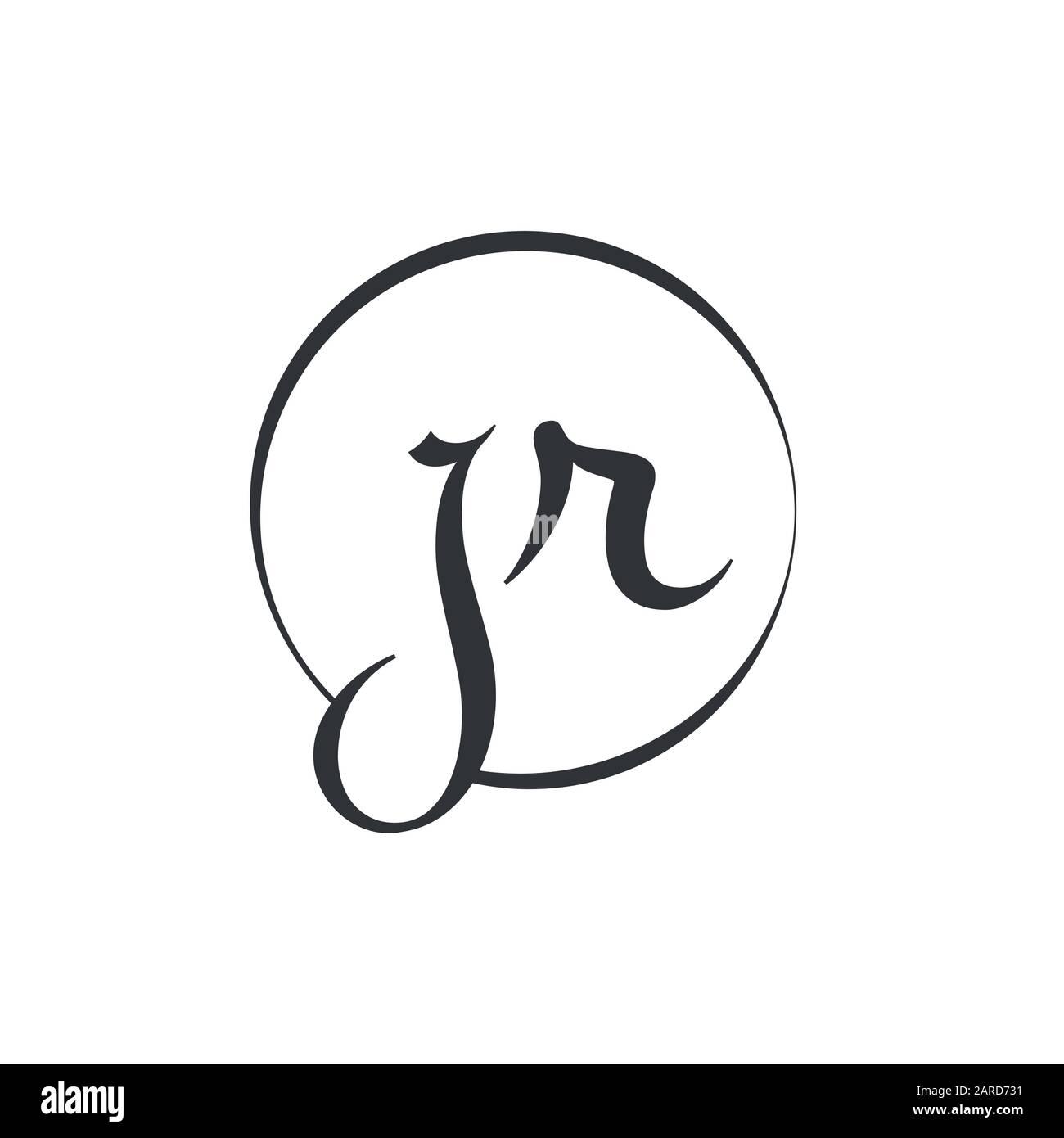 Modèle vectoriel de conception de logo lettre JR. Illustration Vectorielle Jr Initial Linked Letter Design Illustration de Vecteur