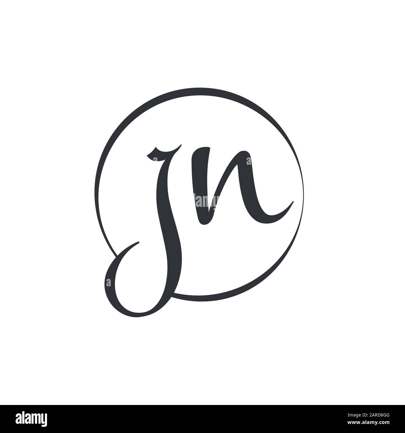 Modèle vectoriel de conception de logo lettre JN. Illustration Vectorielle Jn Linked Letter Design Initiale Illustration de Vecteur