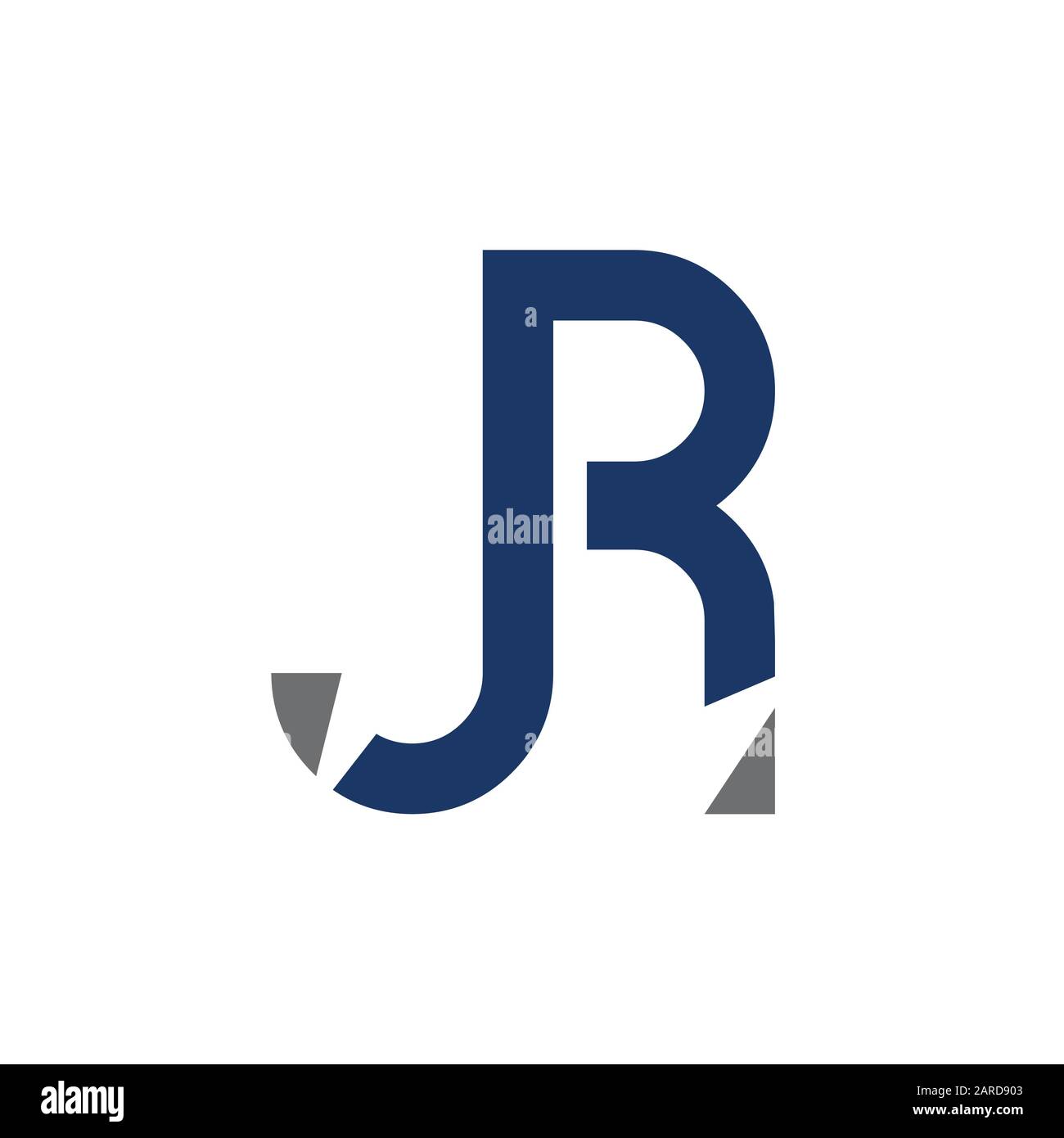 Modèle vectoriel de conception de logo lettre JR. Illustration Vectorielle Jr Initial Linked Letter Design Illustration de Vecteur