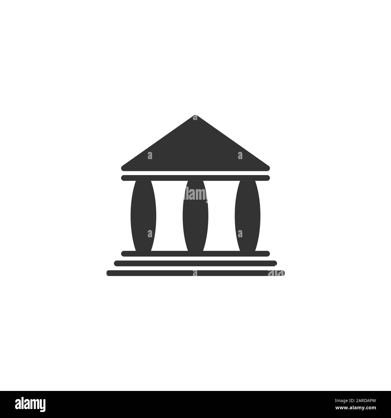 Bâtiment de la Banque dans l'icône de style plat. L'architecture du gouvernement vector illustration sur fond blanc. Concept d'affaires extérieures du musée. Illustration de Vecteur
