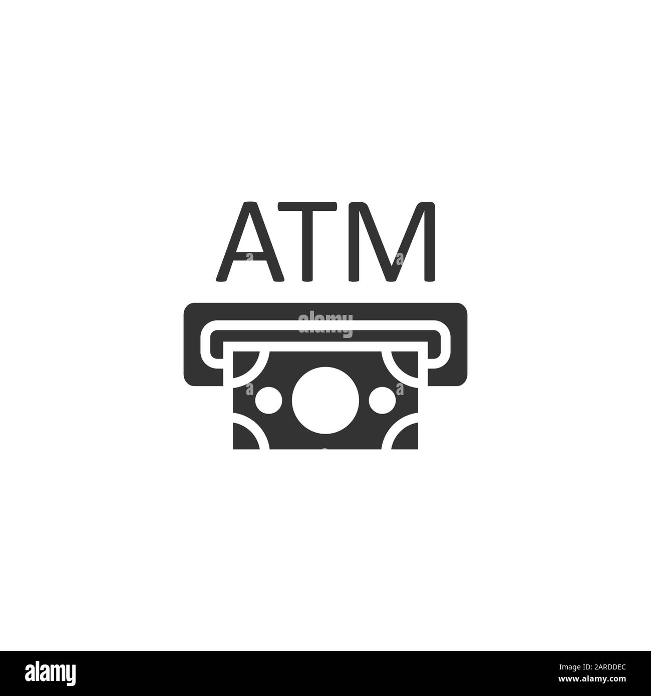 Distributeur automatique d'argent dans l'icône de style plat. Échanger de l'argent vector illustration sur fond blanc isolé. Bill billets concept d'entreprise. Illustration de Vecteur