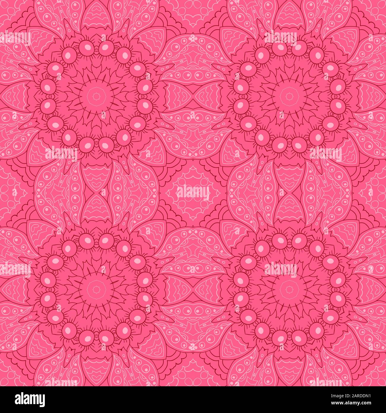 Mandala. Zentangl ornement sans couture. Détendez-Vous. Motif oriental. Rose Illustration de Vecteur