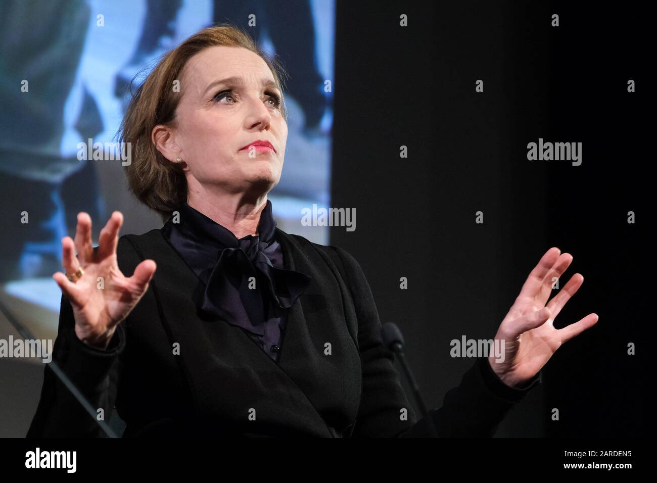 BFi Southbank, Londres, Royaume-Uni. 27 janvier 2020. Kristin Scott Thomas sur scène à Mark Kermode en 3 dimensions. Photo Par Crédit : Julie Edwards/Alay Live News Banque D'Images