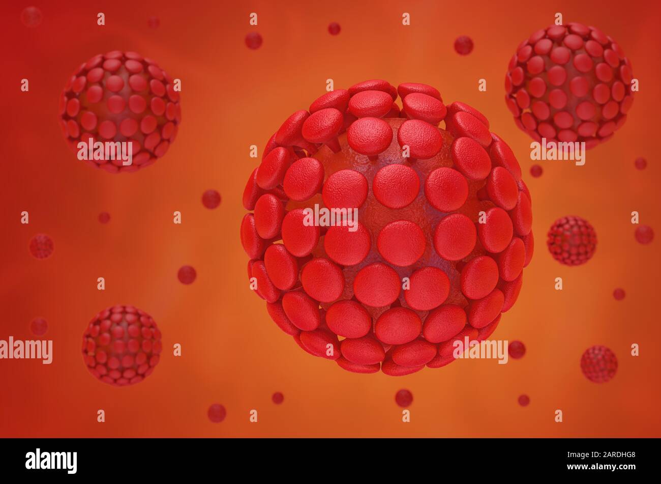 Closeup du coronavirus, contexte du virus. Rendu tridimensionnel Banque D'Images