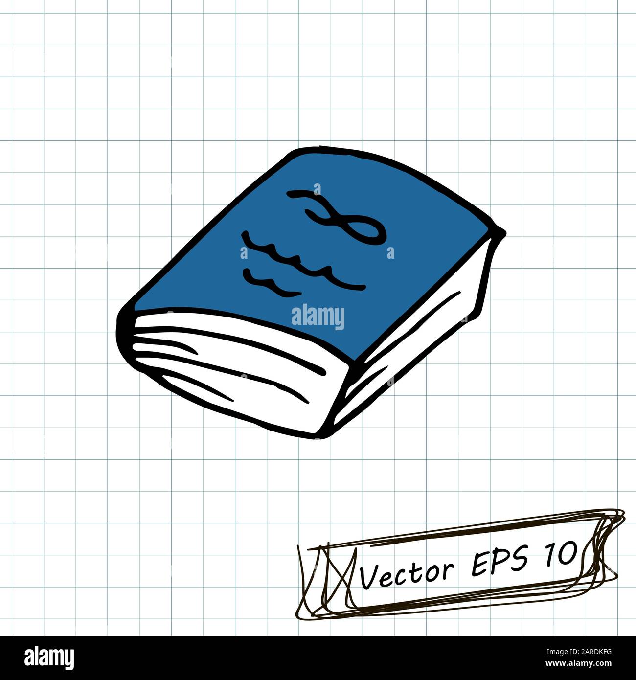 Style du dessin pour enfants. Dessin de Doodle sur une feuille d'ordinateur portable. Livre Illustration de Vecteur