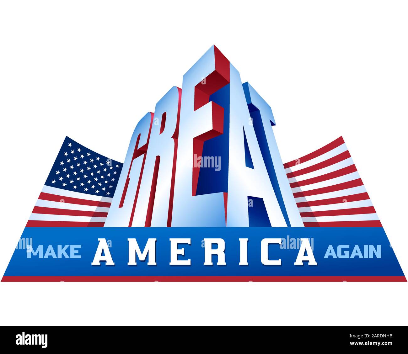 Rendre l'Amérique grande encore; étoiles et Stripes drapeau des Etats-Unis; conception conceptuelle de la fière idéologie patriotique nationale et des idéaux politiques de l'Amérique Illustration de Vecteur