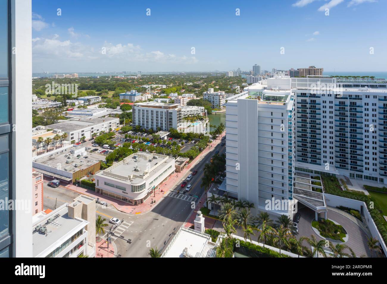 Vue imprenable sur la plage et les hôtels de South Beach, Miami Beach, Miami, Floride, États-Unis d'Amérique, Amérique du Nord Banque D'Images Vue imprenable sur la plage et les hôtels de South Beach, Miami Beach, Miami, Floride, États-Unis d'Amérique, Amérique du Nord Banque D'Images