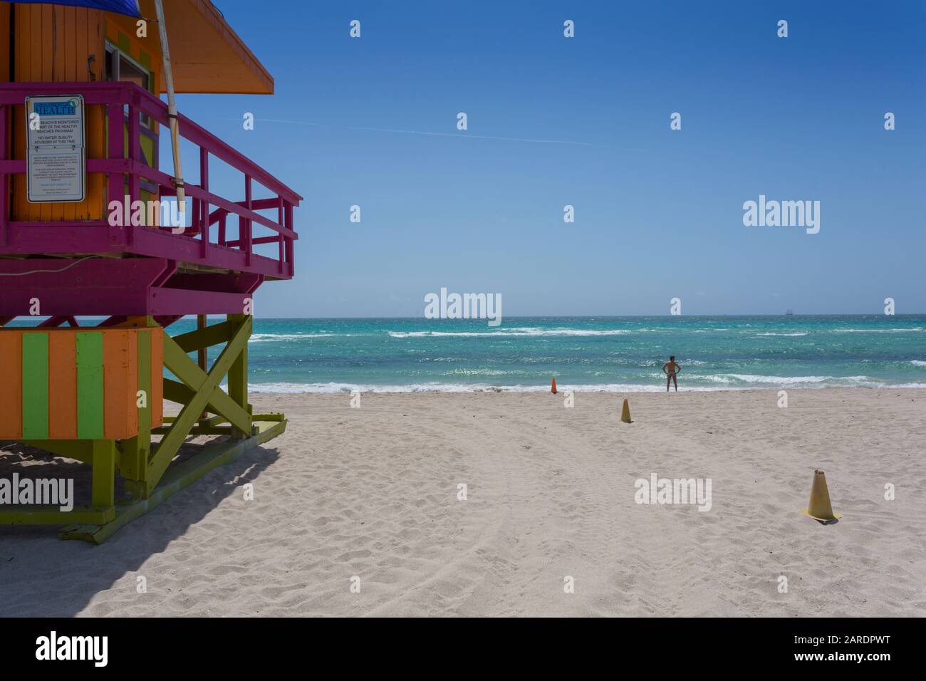 Tour De Guet De Sauveteur Sur South Beach, Miami Beach, Miami, Floride, États-Unis D'Amérique, Amérique Du Nord Banque D'Images Tour De Guet De Sauveteur Sur South Beach, Miami Beach, Miami, Floride, États-Unis D'Amérique, Amérique Du Nord Banque D'Images