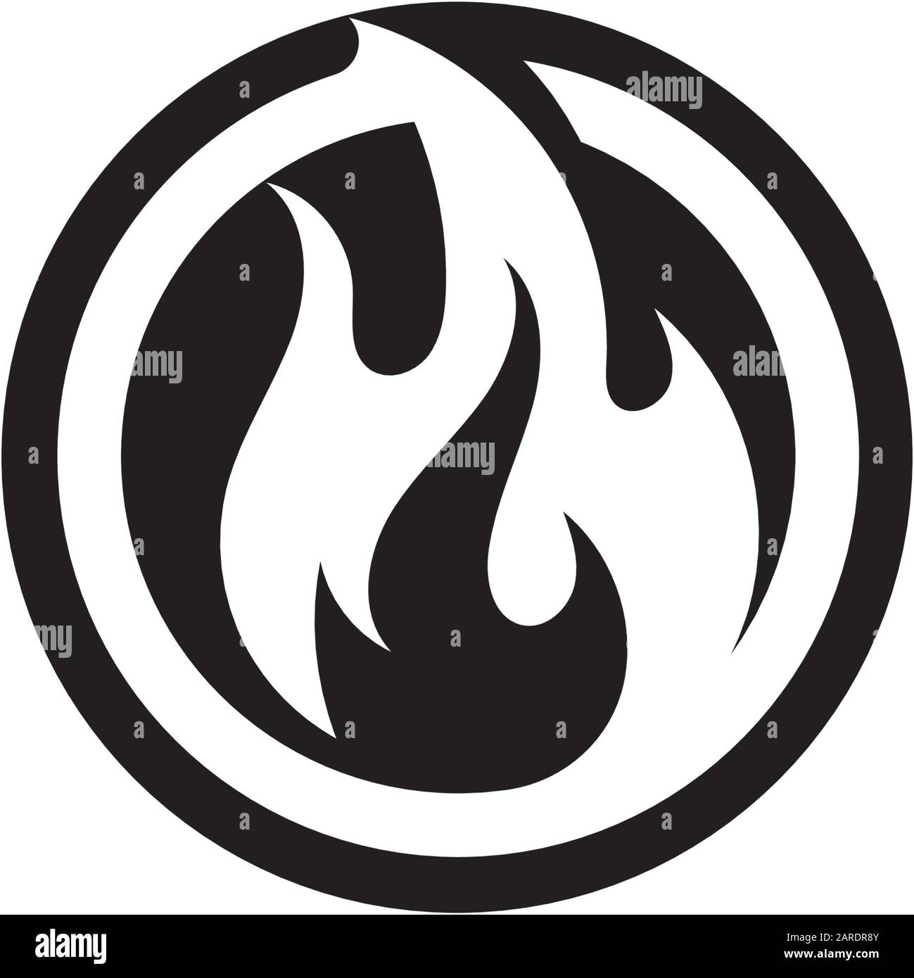 Feu flamme Modèle Logo Icône vecteur Pétrole, gaz et énergie concept logo Illustration de Vecteur