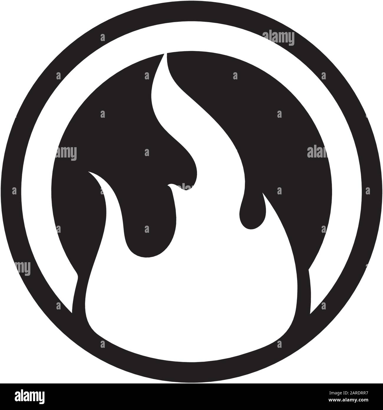 Feu flamme Modèle Logo Icône vecteur Pétrole, gaz et énergie concept logo Illustration de Vecteur