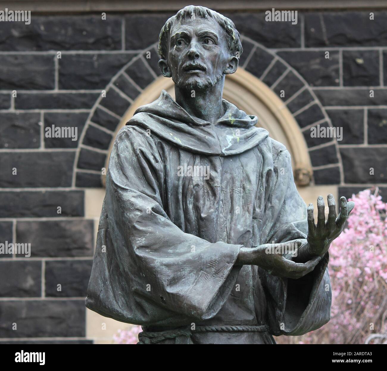 Statue De Saint François D'Assise, Cathédrale Saint-Patrick, Est De Melbourne Banque D'Images