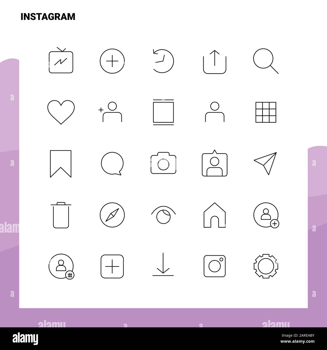Jeu D'Icônes ligne Instagram jeu de 25 icônes. Vector Minimalisme Style  Design Black Icons Set. Jeu de pictogrammes linéaires Image Vectorielle  Stock - Alamy