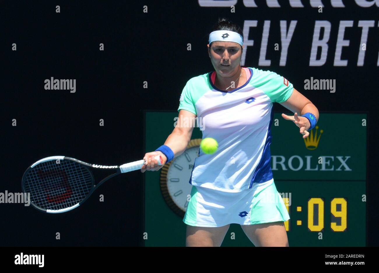 Melbourne, Australie. 28 janvier 2020. D9 ans Jabeur (TUN) perd quart de finale match photo Anne Parker International Sports Fotos Ltd/Alay Live News Banque D'Images