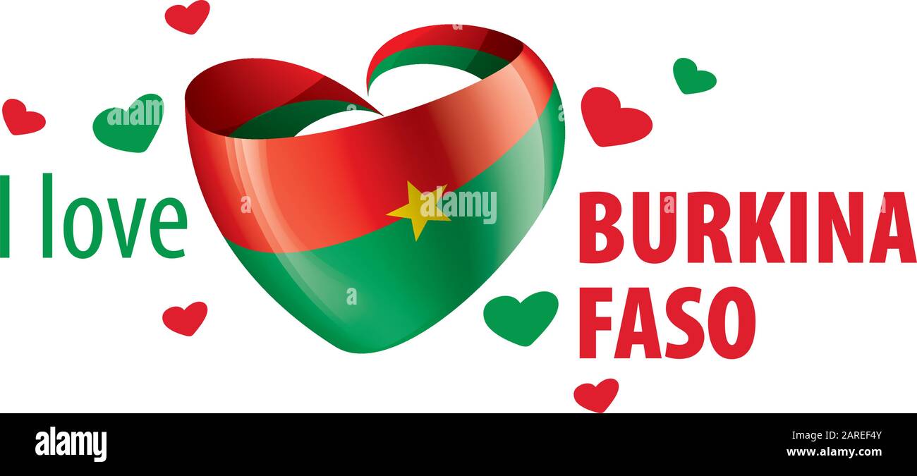 burkina faso drapeau national afrique emblème coeur icône illustration  vectorielle élément de conception abstraite 7703393 Art vectoriel chez  Vecteezy