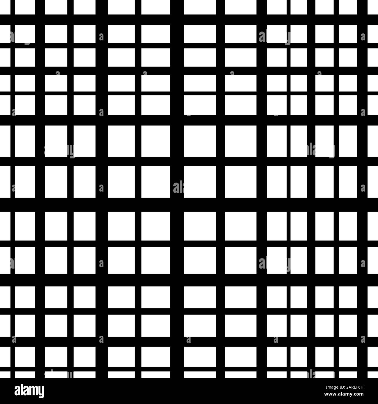Fond ou texture à damier carré blanc vectoriel. Grille simple de lignes d'intersection. Motifs abstraits sans couture avec carrés. Motif toile, wallpap Illustration de Vecteur