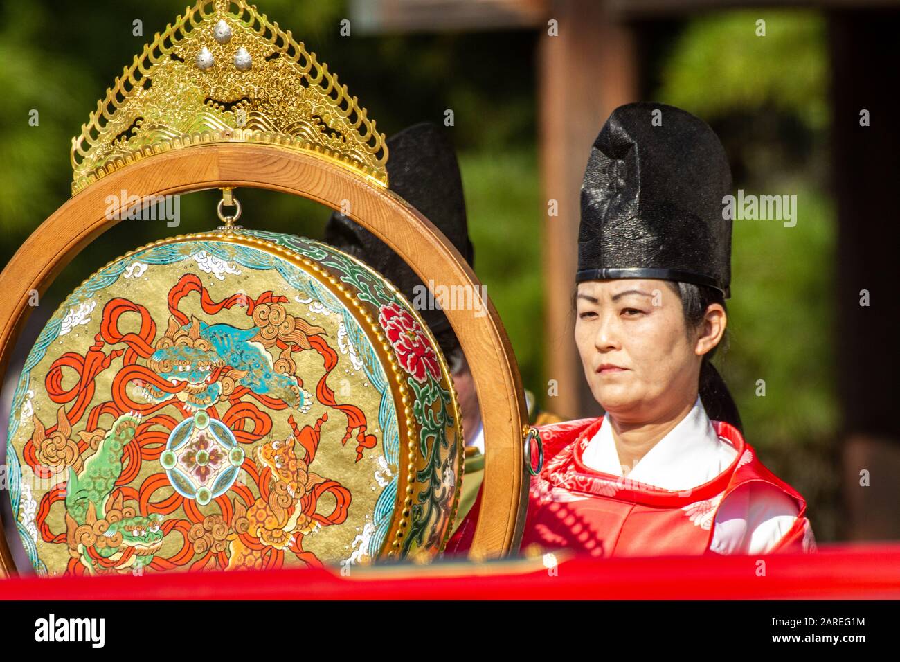 Japon, Kyoto, Palais impérial, cérémonie tenue avec des vêtements japonais traditionnels Jidai Matsuri (Festival des âges) Banque D'Images