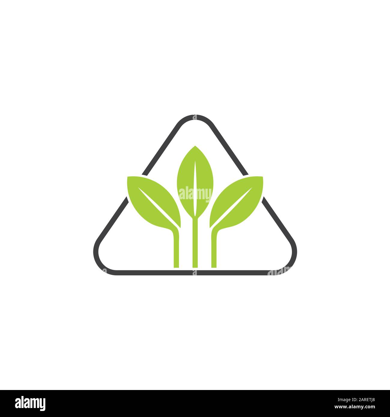 vecteur de logo de feuille géométrique triangulaire simple Illustration de Vecteur