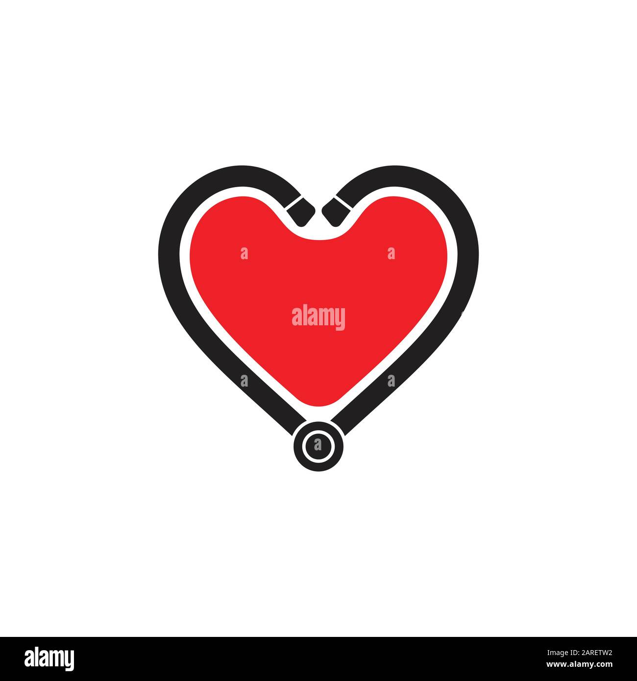 Love Heart medical stéthoscope vecteur logo décoration Illustration de Vecteur