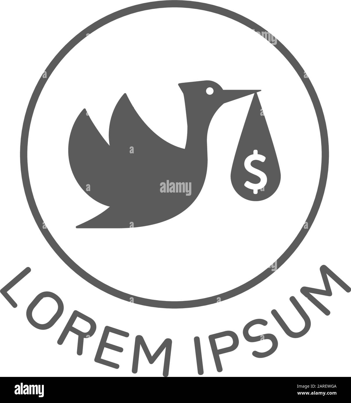 Pelican apporter argent logo design. Livrer aux gens. Icône moderne vintage représentant un oiseau plat. S'applique au site Web, aux applications de smartphone pour téléphone mobile Illustration de Vecteur