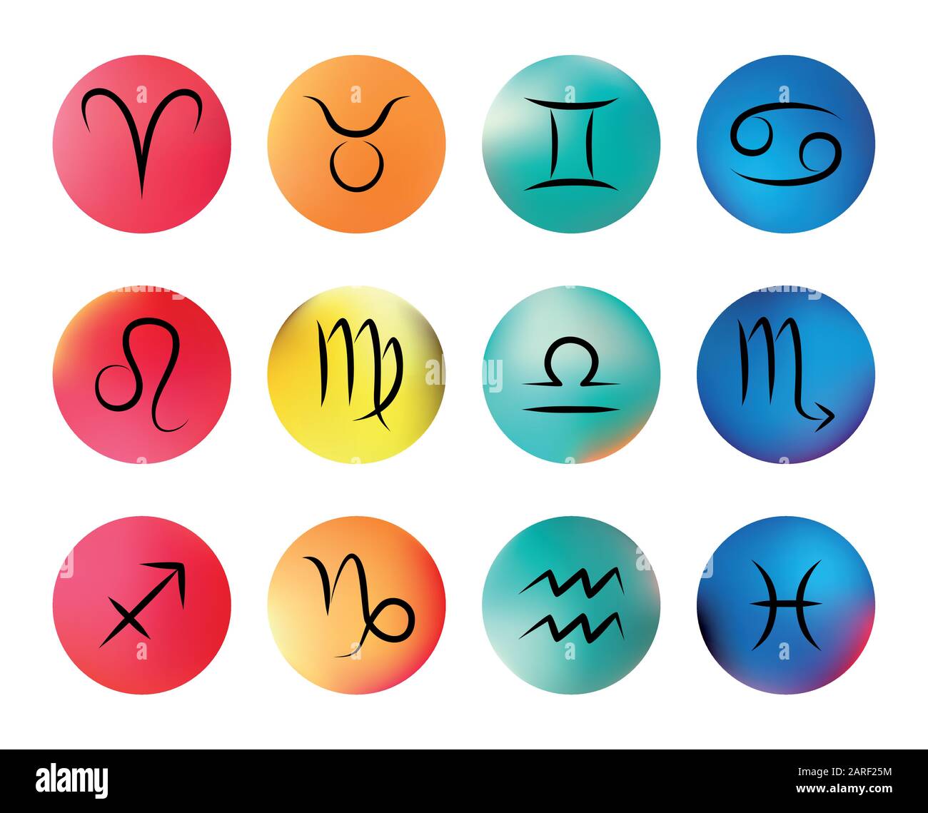 Signes du zodiaque. Icônes vectorielles Illustration de Vecteur