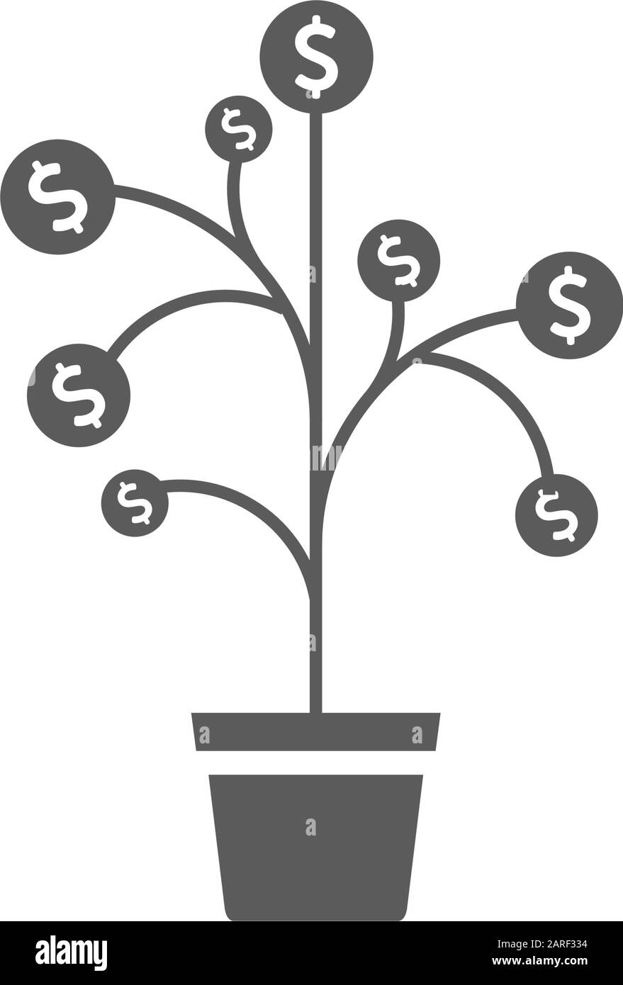 Concept financier. Money Tree : symbole de réussite commerciale. Illustration vectorielle EPS10 Illustration de Vecteur