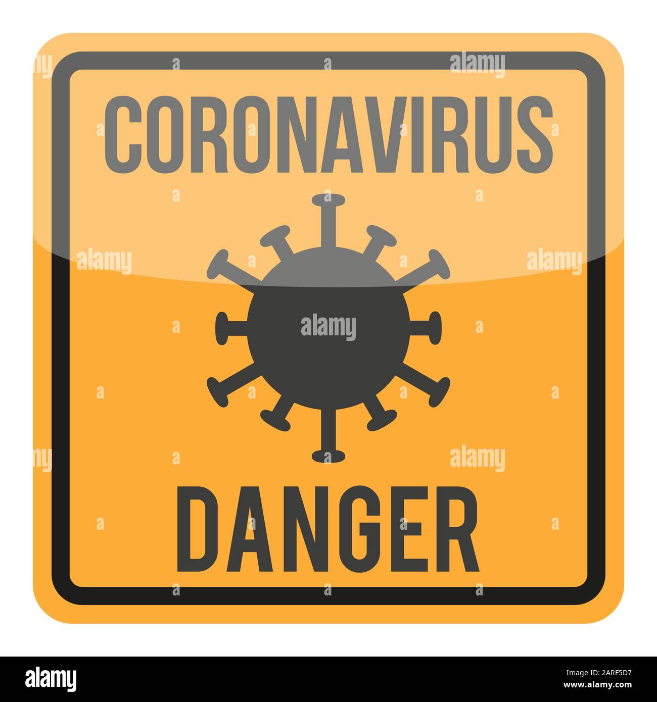 Signe carré d'avertissement de coronavirus Illustration de Vecteur