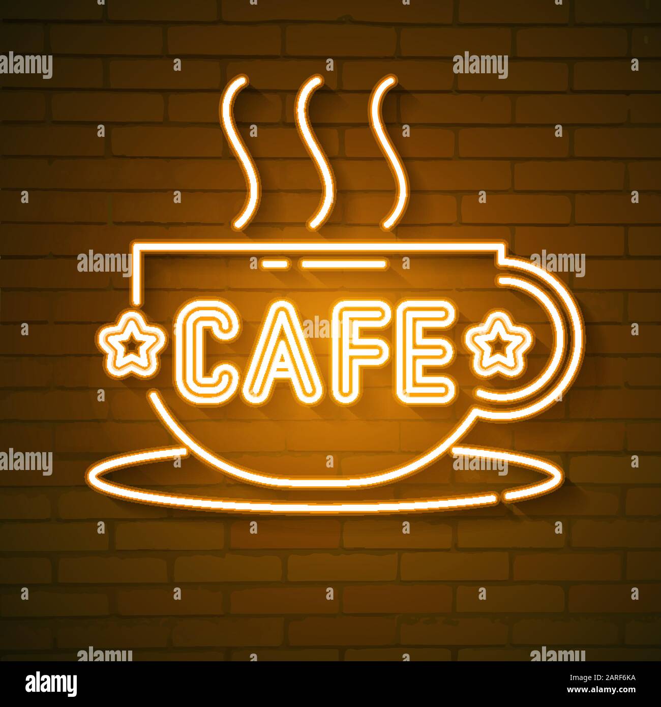 Logo Cafe Illustration Vectorielle Lumineuse Néon. Néon, Logo Néon, Signer Modifiable Illustration de Vecteur