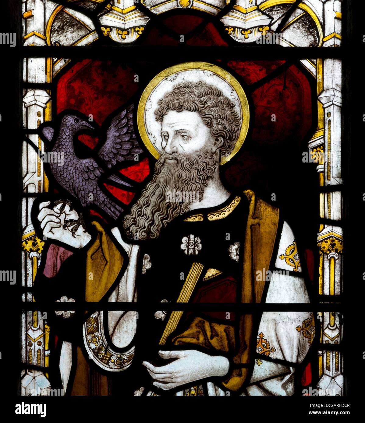 Vitrail Elias, église Saint-Pierre et Saint-Paul, Scalwell, Northamptonshire, Angleterre, Royaume-Uni Banque D'Images