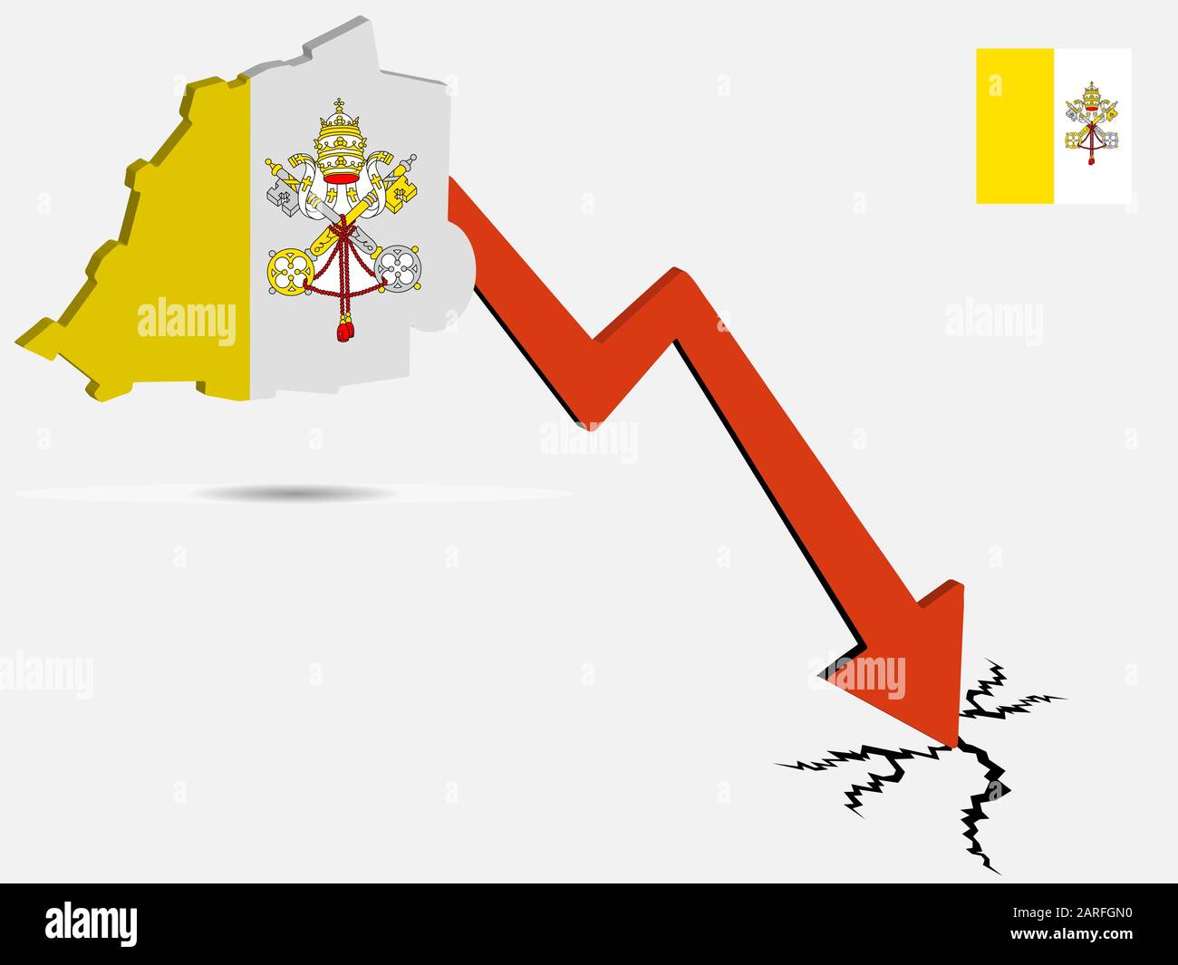Illustration du vecteur de crise économique de la Cité du Vatican EPS 10 Illustration de Vecteur