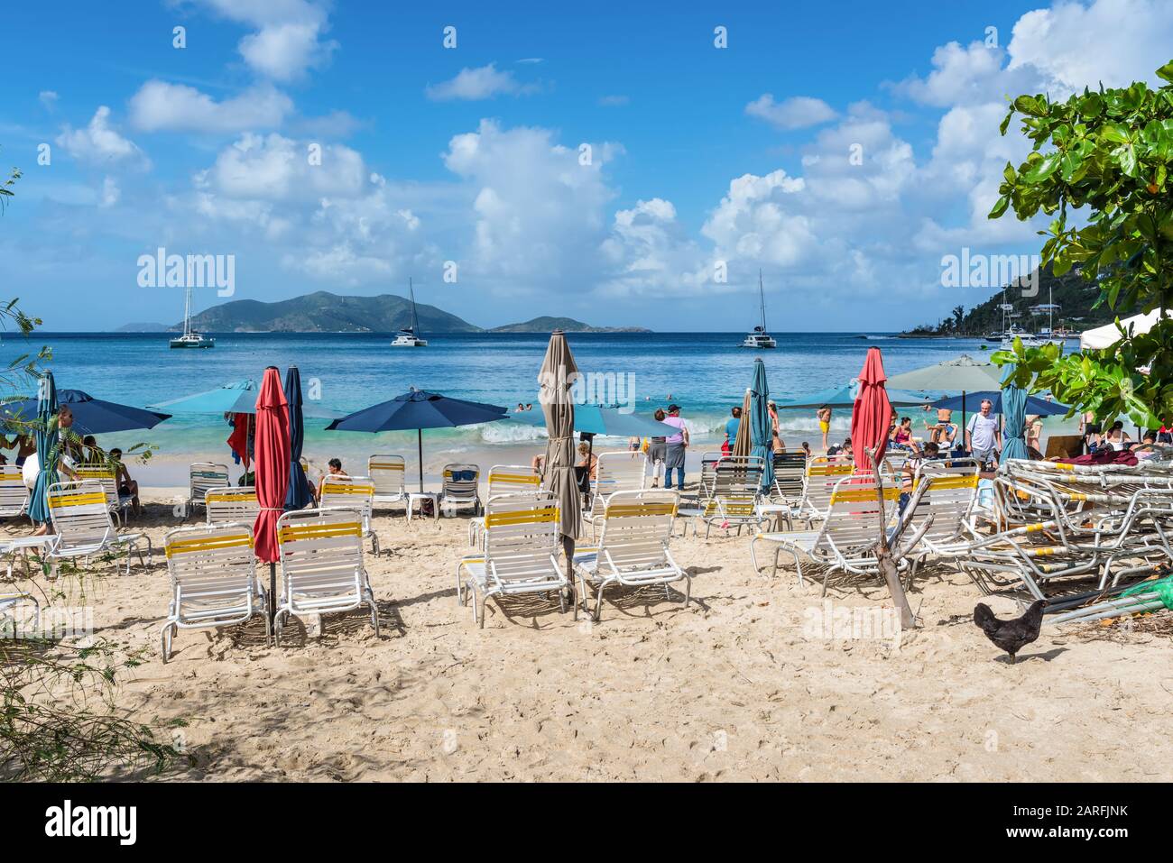 Cane Garden Bay, Tortola, British Virgin Islands - Décembre 16, 2018 : Avis de Cane Garden Bay, célèbre, une destination touristique populaire dans les Caraïbes Banque D'Images