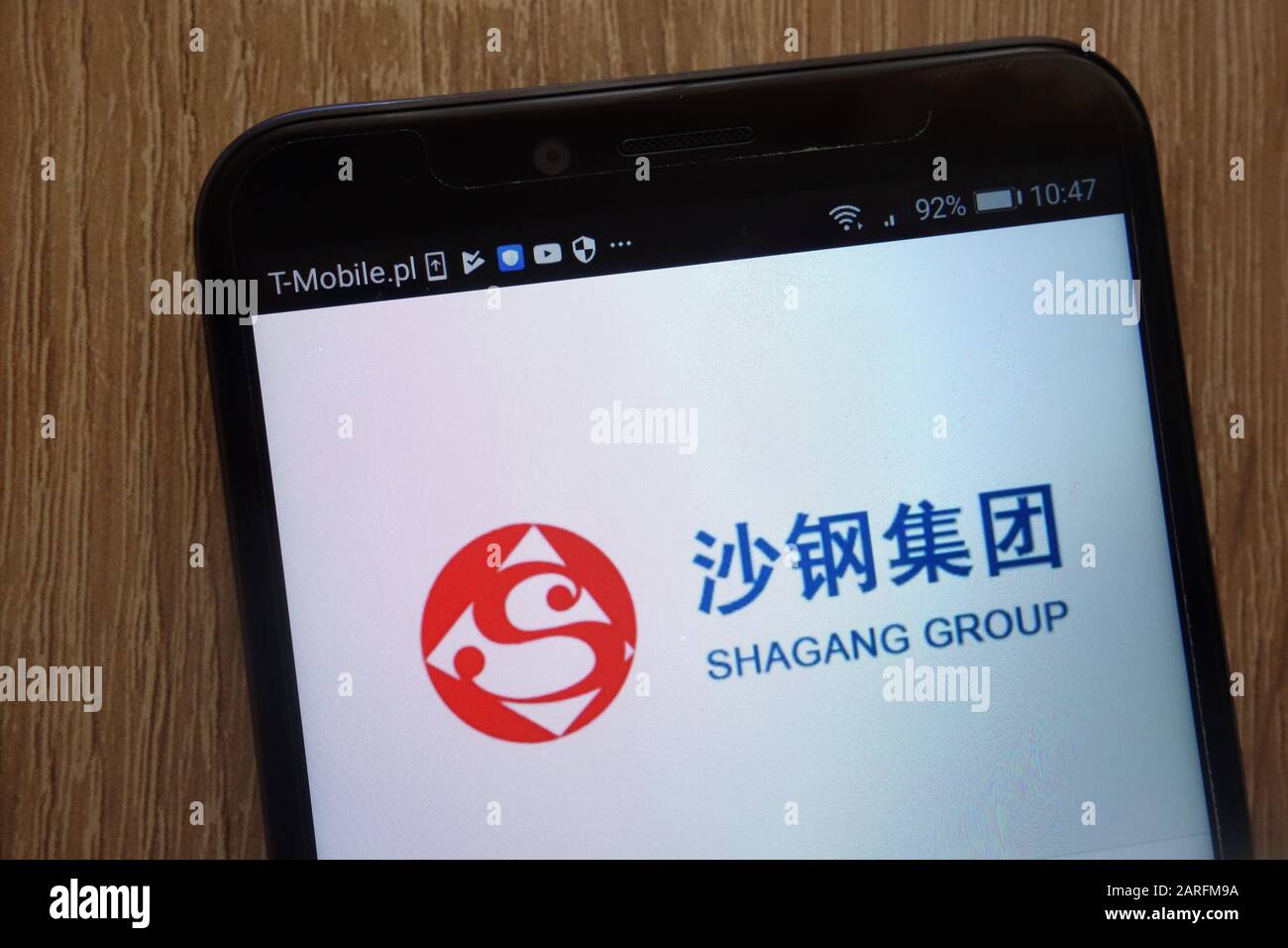 Logo du groupe Shagang affiché sur un smartphone moderne Banque D'Images