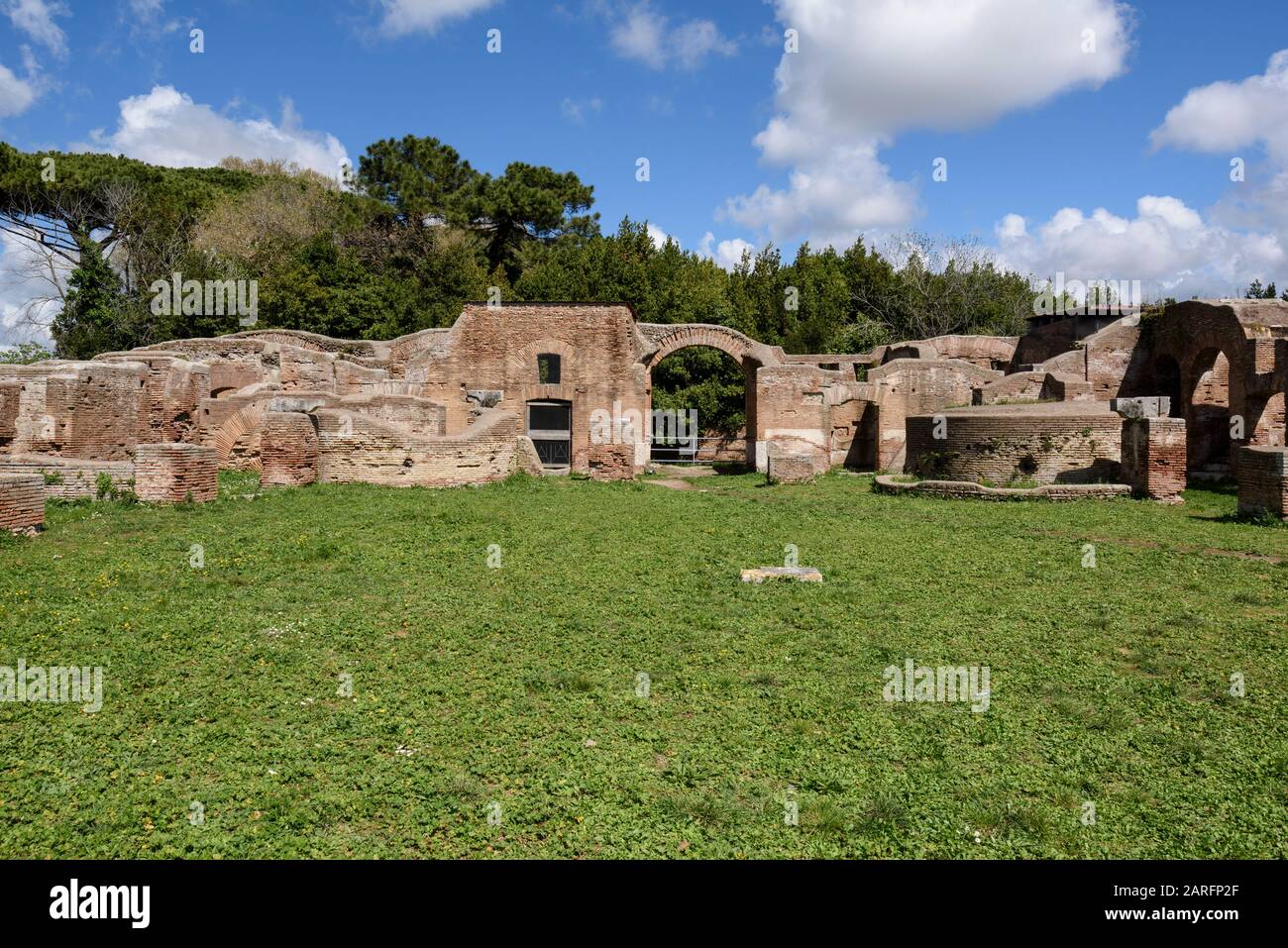 Rome. Italie. Ostia Antica. Caserma dei Vigili (casernes de la brigade des pompiers). Regio II Banque D'Images
