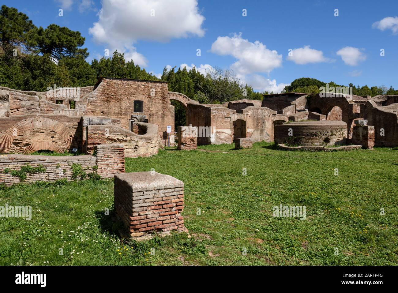 Rome. Italie. Ostia Antica. Caserma dei Vigili (casernes de la brigade des pompiers). Regio II Banque D'Images