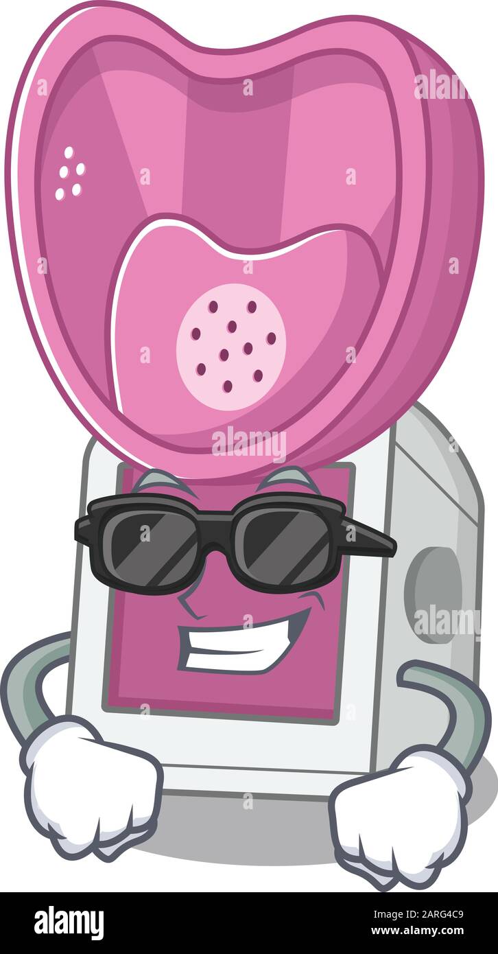 Inhalateur à vapeur super cool avec lunettes noires Illustration de Vecteur