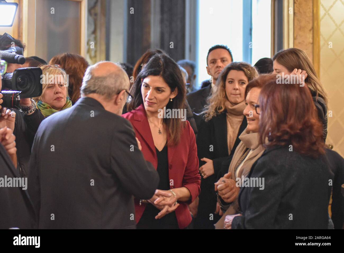 La Sindaca di Roma Virginia Raggi interviene all'evento celebrativo dans l'occasion del Giorno della Memoria organizato dalla Prefettura di Roma Banque D'Images