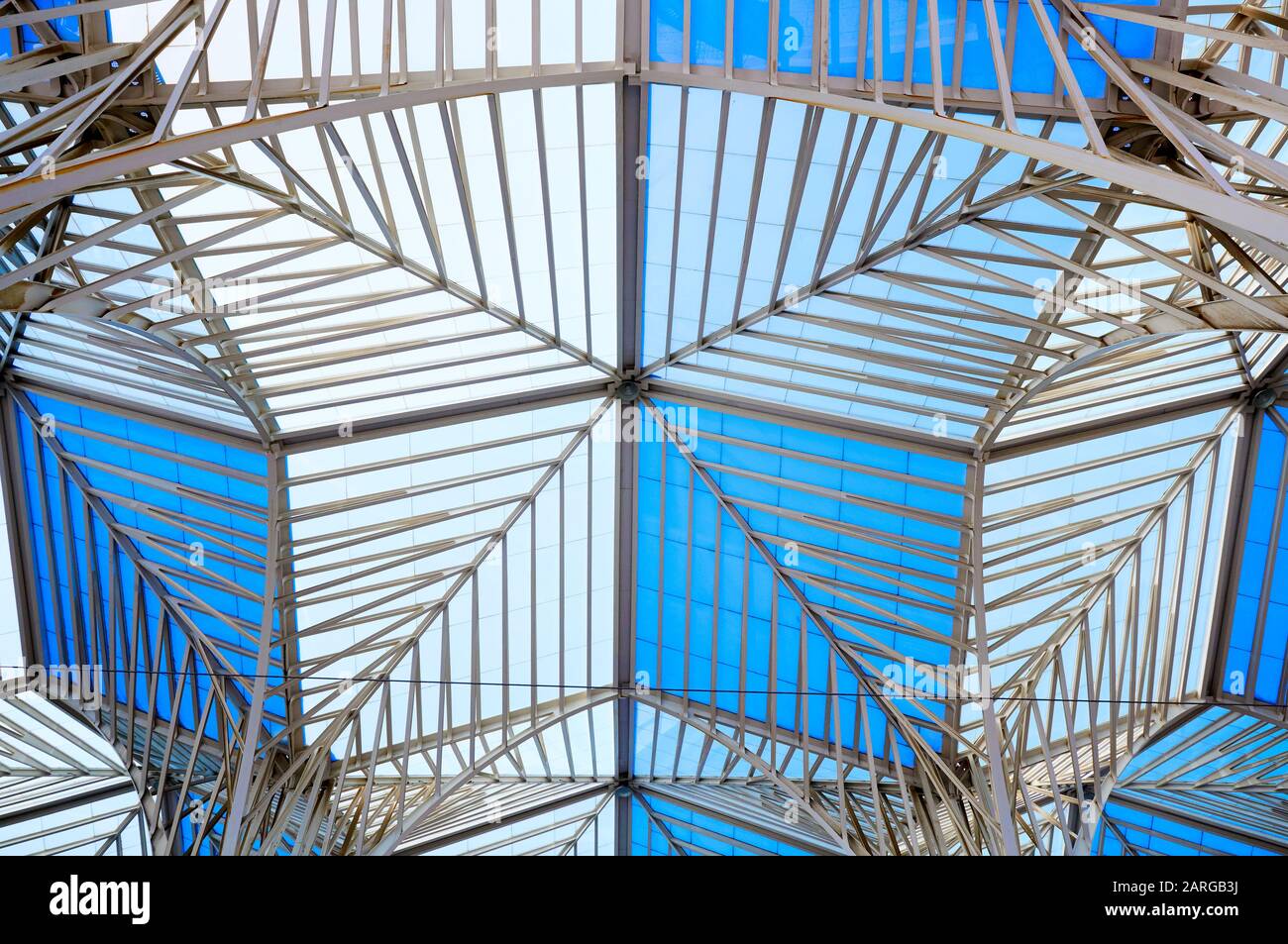 Toit de la Santiago Calatrava conçu 'Oriente gare' à Lisbonne Banque D'Images