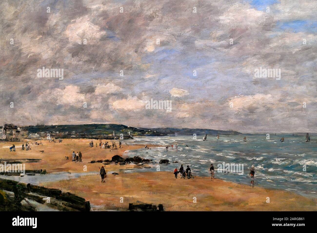 Reproduction Sur Toile 'Sur La Plage, Coucher De Soleil' D'Eugène Boudin - Prête à Accrocher - Cadre Inclus
