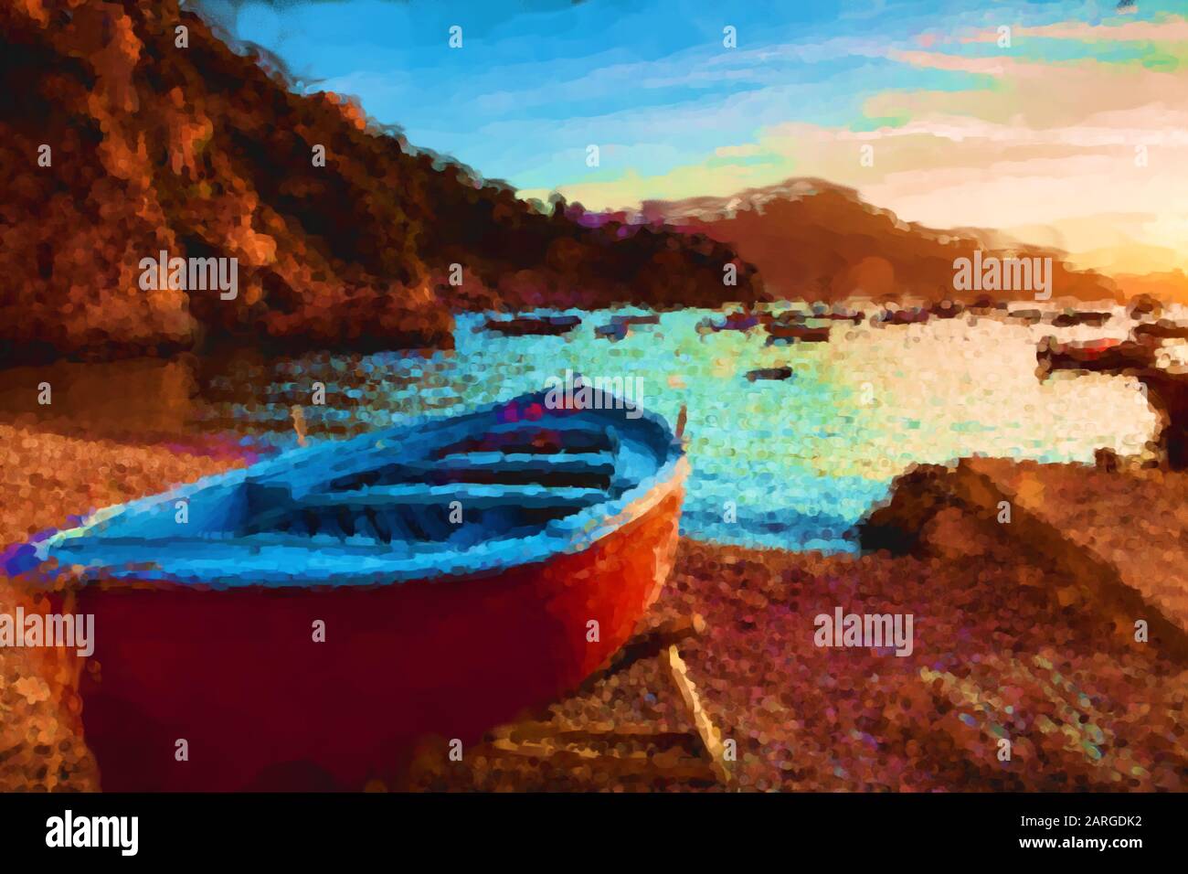 Lever du soleil sur la plage à Conca dei Marini Banque D'Images