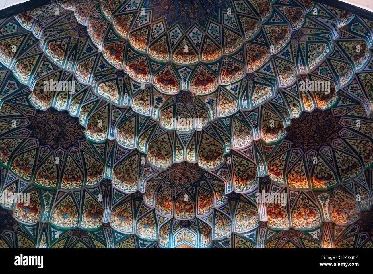 Belle œuvre d'art dans le mausolée Ahmad Shah Durrani, Kandahar, Afghanistan, Asie Banque D'Images