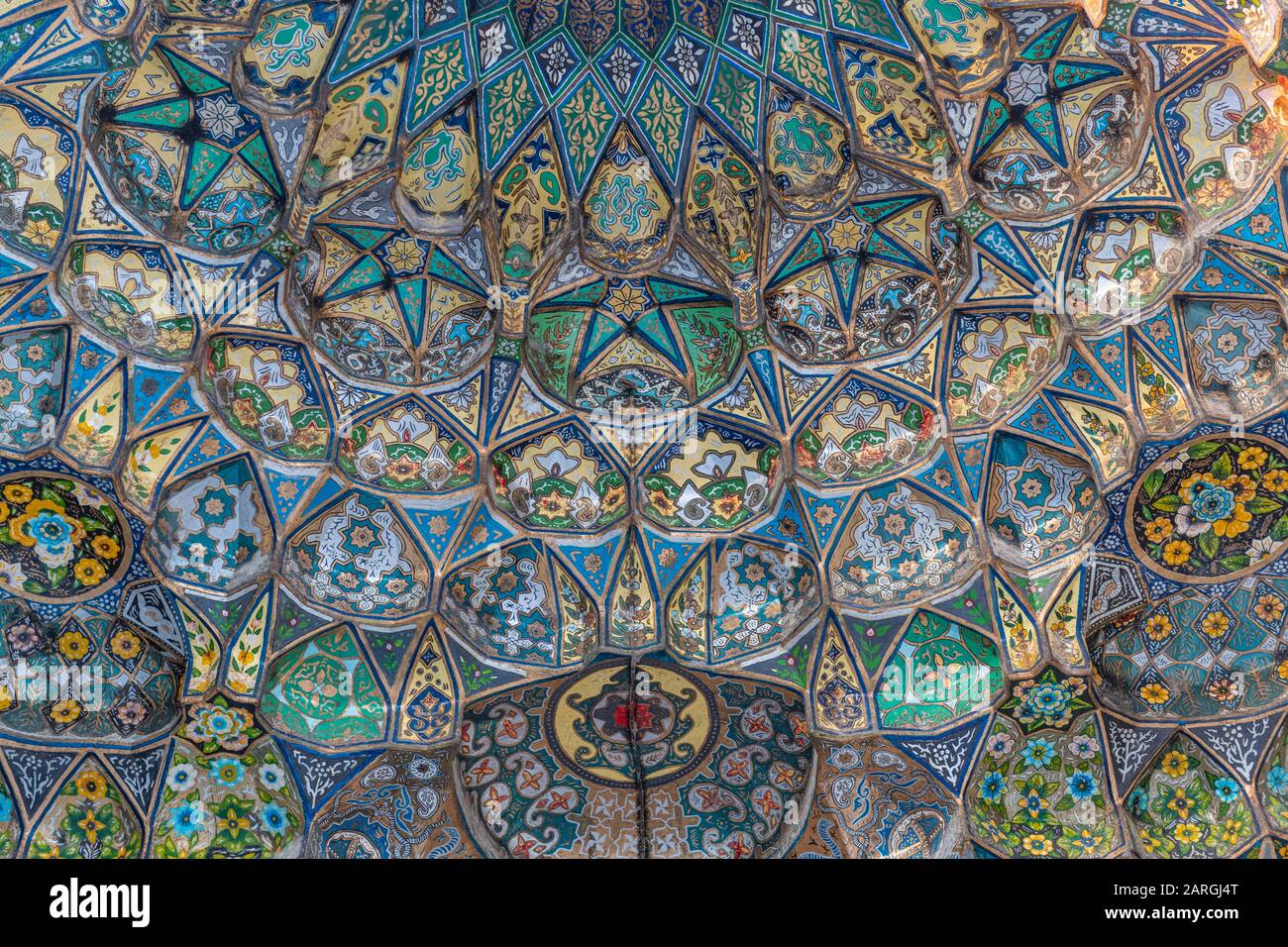 Belle œuvre d'art dans le mausolée Ahmad Shah Durrani, Kandahar, Afghanistan, Asie Banque D'Images