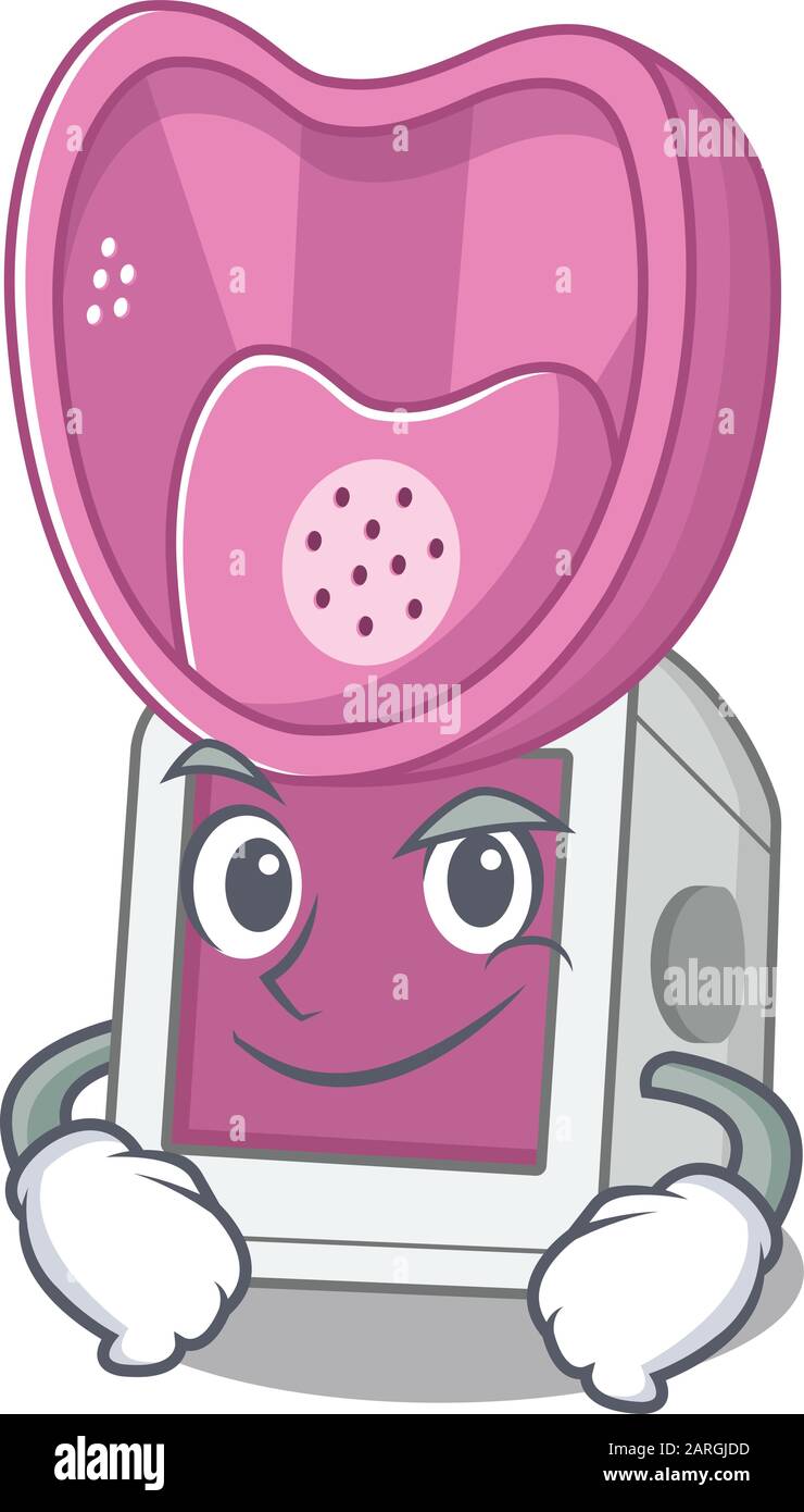 Look mascotte inhalateur à vapeur fraîche avec visage Smirking Illustration de Vecteur