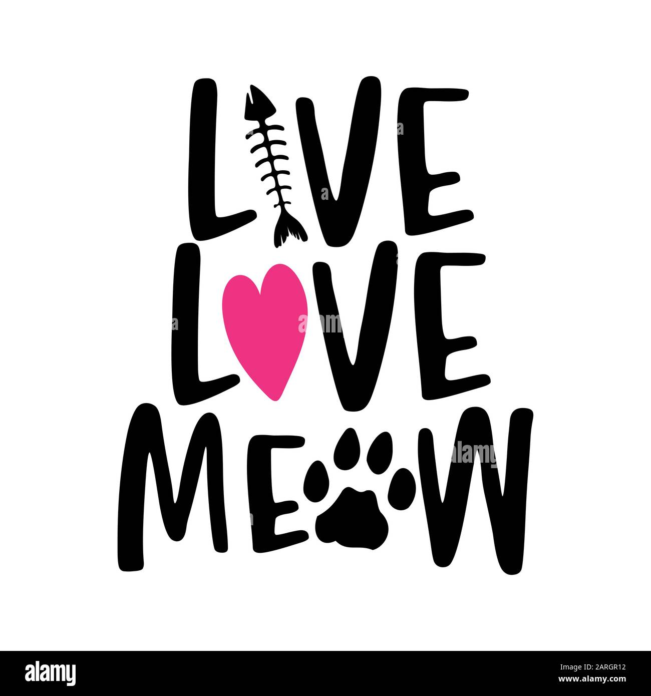 Vive Love Meow Mots Avec Empreinte De Chat Drole De Vecteur D Animal De Compagnie Dire Vive Love Meow Mots Avec Empreinte De Chat Drole De Vecteur D Animal De Compagnie Dire