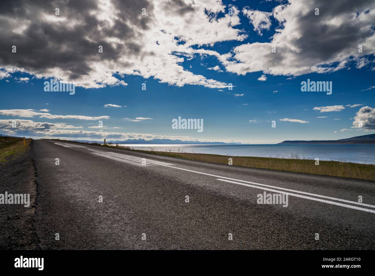 Autoroute 1 ou périphérique, fjord Breidafjordur, Islande Banque D'Images