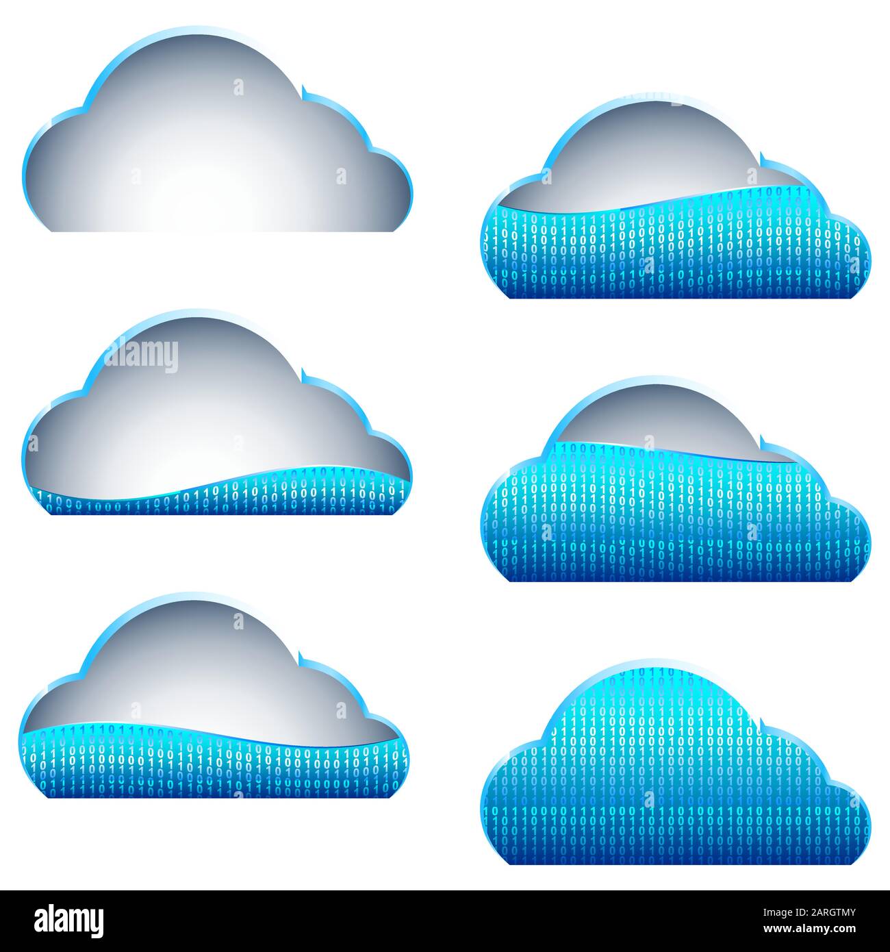 Stockage dans le Cloud Computing, rempli d'informations du code binaire ; Eps8 Illustration de Vecteur
