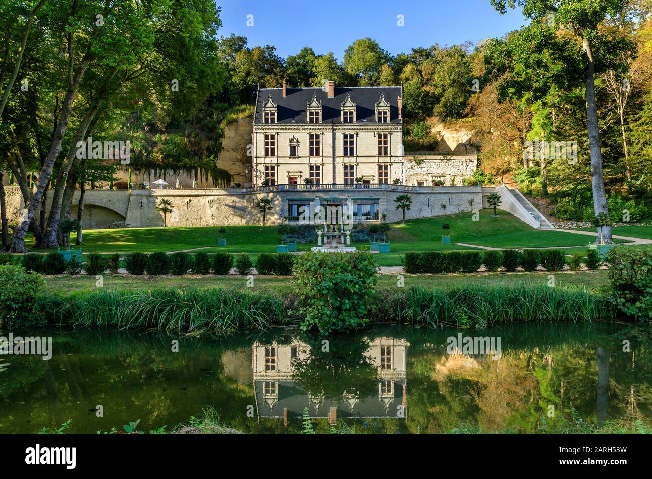 France, Indre et Loire, Vallée de la Loire classée au patrimoine mondial par l'UNESCO, Amboise, Château-Gaillard domaine royal et jardins, château, les Jardins Banque D'Images