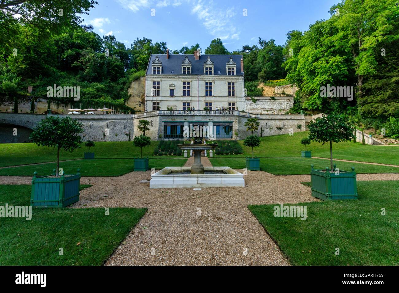 France, Indre et Loire, Vallée de la Loire classée au patrimoine mondial par l'UNESCO, Amboise, Château-Gaillard domaine royal et jardins, château et le Jardi Banque D'Images